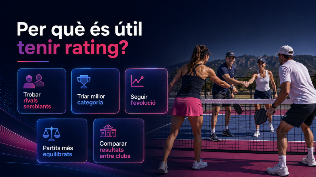 Diferències entre rating, ranking i Reliability Score al pickleball