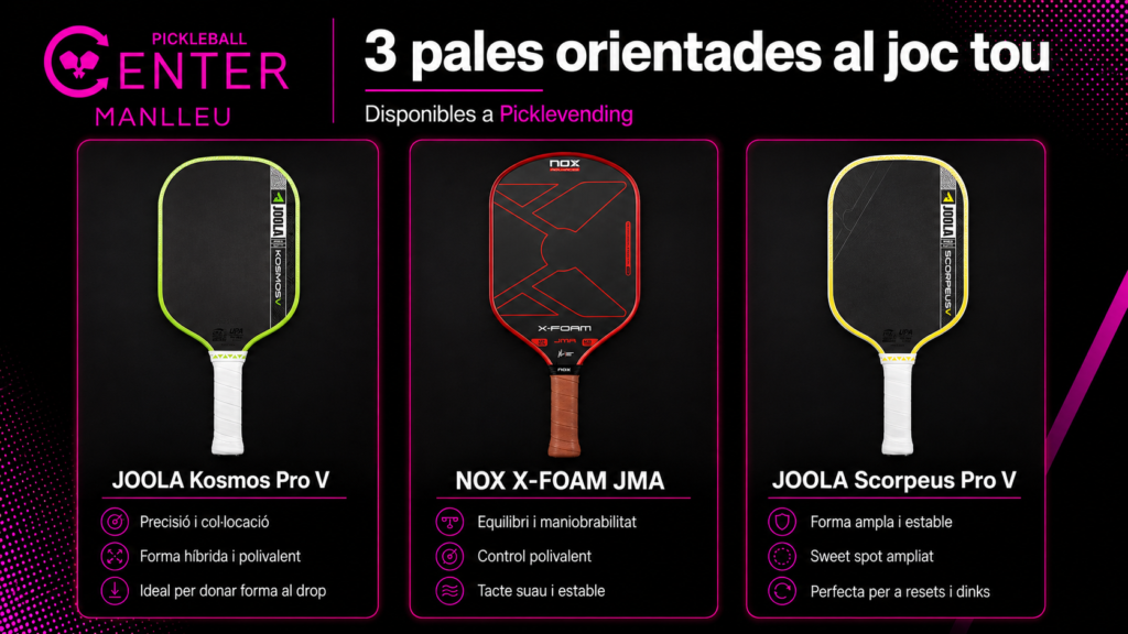 Comparativa de JOOLA Kosmos Pro V, NOX X-FOAM JMA i JOOLA Scorpeus Pro V